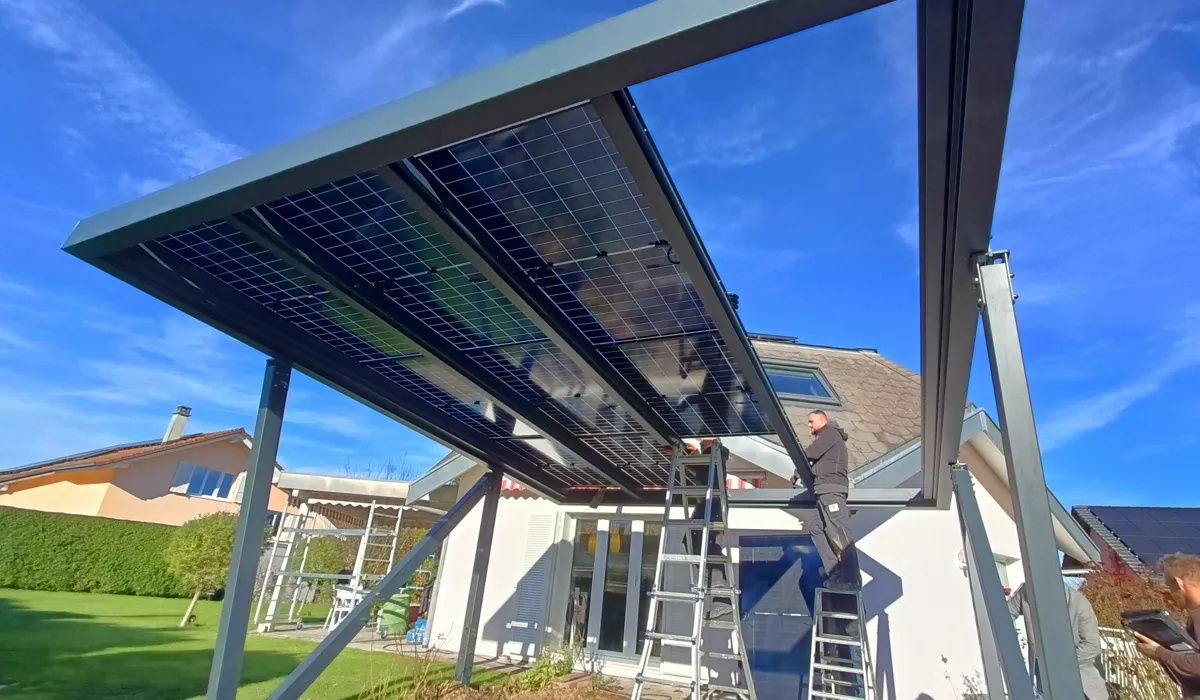 installation carport solaire à Rossens