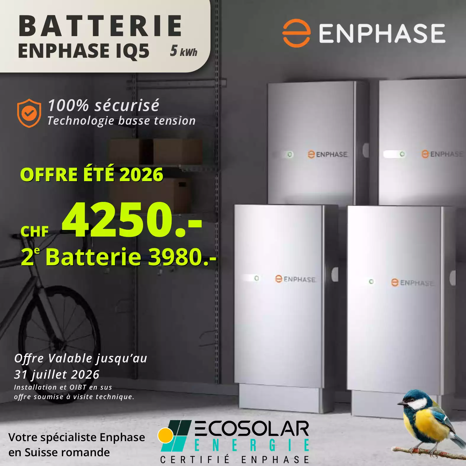 Offre de printemps enphase iq 5 batterie de stockage