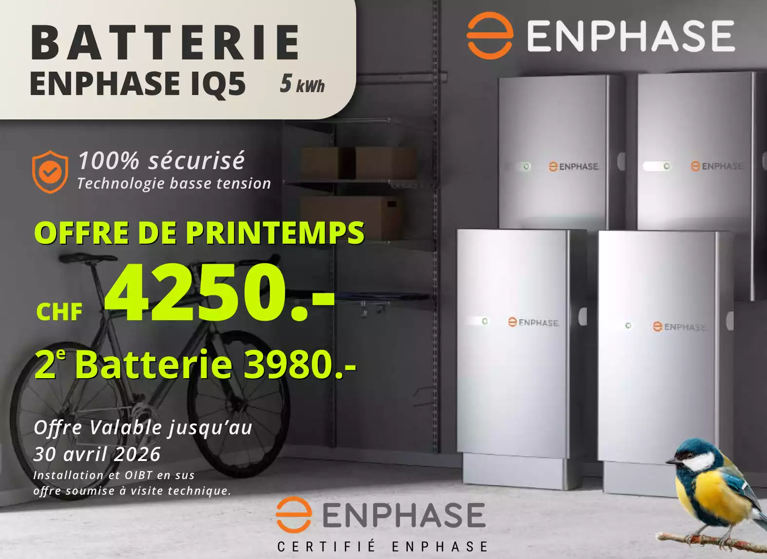 Offre de printemps enphase iq 5 batterie de stockage