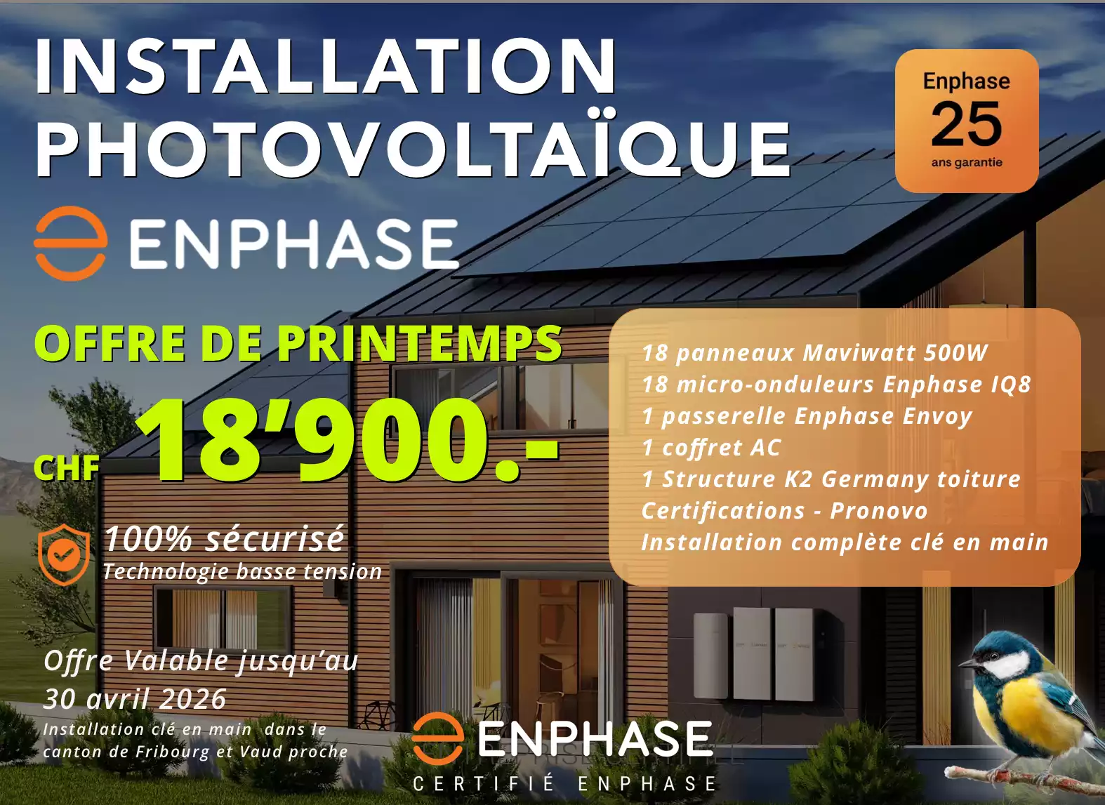Offre de printemps enphase système photovoltaïque clé en main